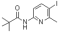 structure of CAS# 676588-16-2, N-(5-Iodo-6-methyl-2-pyridinyl)-2,2-dimethylpropanamide;N-(5-iodo-6-methylpyridin-2-yl)-2,2-dimethylpropanamide;N-(5-Iodo-6-methylpyridin-2-yl)-2,2-dimethylpropionamide;N-(5-Iodo-6-methyl-pyridin-2-yl)-2,2-dimethyl-propionamide