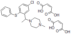 CAS#: 67729-52-6， 1-(1-(5-Chloro-2-(phenylthio)phenyl)ethyl)-4-methylpiperazine (Z)-2-butenedioate (1:2)