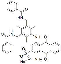 CAS#: 67827-61-6， Sodium 1-Amino-4-[[3,5-Bis[(Benzoylamino)Methyl]-2,4,6-Trimethylphenyl]Amino]-9,10-Dihydro-9,10-Dioxoanthracene-2-Sulphonate
