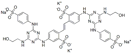 CAS#: 67828-25-5， Dipotassium Disodium 4,4'-Bis[[4-[(2-Hydroxyethyl)Amino]-6-[(4-Sulphonatophenyl)Amino]-1,3,5-Triazin-2-Yl]Amino]Stilbene-2,2'-Disulphonate