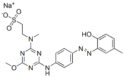 CAS#: 67892-96-0， Sodium 2-[[4-[[4-[(2-Hydroxy-5-Methylphenyl)Azo]Phenyl]Amino]-6-Methoxy-1,3,5-Triazin-2-Yl]Methylamino]Ethanesulphonate