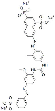 CAS#: 67969-87-3， Trisodium 7-[[4-[[[[2-Methoxy-4-[(3-Sulphonatophenyl)Azo]Phenyl]Amino]Carbonyl]Amino]-O-Tolyl]Azo]Naphthalene-1,3-Disulphonate
