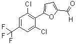 structure of CAS# 680215-60-5, 5-[2,6-Dichloro-4-(trifluoromethyl)phenyl]-2-furaldehyde;5-[2,6-Dichloro-4-(trifluoromethyl)-phenyl]-2-furaldehyde;MFCD00278526;ZINC00165605