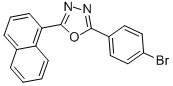 structure of CAS# 68047-37-0, 2-(4-Bromophenyl)-5-(1-Naphthyl)-1,3,4-Oxadiazole;2-(4-Bromophenyl)-5-(1-Naphthyl)-1,3,4-Oxadiazole;Inchi=1/C18h11brn2o/C19-14-10-8-13(9-11-14)17-20-21-18(22-17)16-7-3-5-12-4-1-2-6-15(12)16/H1-11;St5408764