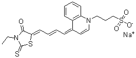 CAS#: 68107-18-6， 4-[4-(3-Ethyl-4-Oxo-2-Thioxo-5- Thiazolidinylidene)-2-Butenylidene]-1(4H)-Quinolinepropanesulfonic Acid Sodium Salt