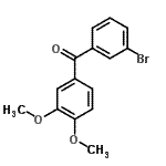 structure of CAS# 681469-97-6, (3-Bromophenyl)(3,4-dimethoxyphenyl)methanone;ZINC03850627