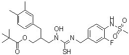 CAS#: 681810-30-0， N-{2-(3,4-Dimethylbenzyl)-3-[(2,2-dimethylpropanoyl)oxy]propyl}-N'-{3-fluoro-4-[(methylsulfonyl)amino]benzyl}-N-hydroxycarbamimidothioic acid