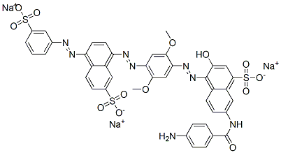 CAS#: 68214-03-9， Trisodium 7-[(4-Aminobenzoyl)Amino]-4-[[2,5-Dimethoxy-4-[[7-Sulphonato-4-[(3-Sulphonatophenyl)Azo]Naphthyl]Azo]Phenyl]Azo]-3-Hydroxynaphthalene-1-Sulphonate