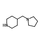 structure of CAS# 683772-11-4, 4-(1-Pyrrolidinylmethyl)piperidine;4-(pyrrolidin-1-ylmethyl)piperidine dihydrochloride;4-Pyrrolidin-1-ylmethyl-piperidine;MFCD05215177