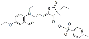 CAS#: 68516-66-5， 5-[(6-Ethoxy-1-Ethyl-(1H)-Quinolin-2-Ylidene)Ethylidene]-3-Ethyl-3-Methyl-4-Oxo-2-Thioxothiazolidinium Toluene-p-Sulphonate