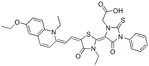 CAS#: 68758-87-2， 5-[5-[(6-Ethoxy-1-Ethyl-1H-Quinolin-2-Ylidene)Ethylidene]-3-Ethyl-4-Oxothiazolidin-2-Ylidene]-4-Oxo-3-Phenyl-2-Thioxoimidazolidine-1-Acetic Acid