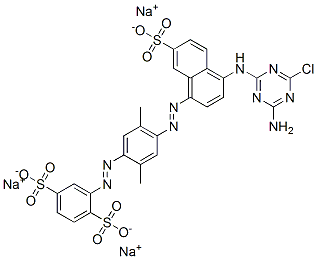CAS#: 68806-24-6， Trisodium 2-[[4-[[4-[(4-Amino-6-Chloro-1,3,5-Triazin-2-Yl)Amino]-7-Sulphonato-1-Naphthyl]Azo]-2,5-Dimethylphenyl]Azo]Benzene-1,4-Disulphonate