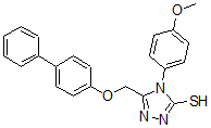 CAS#: 68869-48-7， 5-(4-Biphenoxymethyl)-1-(4-Methoxyphenyl)-S-Triazole-2-Thiol