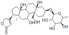 CAS#: 6891-94-7， 3beta-[(6-Deoxy-alpha-L-Mannopyranosyl)Oxy]-5,11alpha,14,19-Tetrahydroxy-5beta-Card-20(22)-Enolide