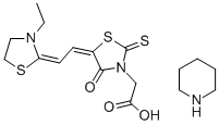 CAS#: 68921-76-6， 5-[(3-Ethyl-2-Thiazolidinylidene)Ethylidene]-4-Oxo-2-Thioxo-3- Thiazolidineacetic Acid Piperidine Salt