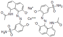 CAS#: 68966-95-0， Bis[N-[8-[[5-(Aminosulfonyl) -2-Hydroxyphenyl]Azo]-7-Hydroxy-1-Naphthalenyl ]Acetamidato(2-)]-Cobaltate(1-) Sodium