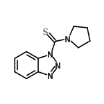 structure of CAS# 690634-12-9, 1H-Benzotriazol-1-yl(1-pyrrolidinyl)methanethione;1-(1-Pyrrolidinylthioxomethyl)-1H-benzotriazole;BENZOTRIAZOL-1-YLPYRROLIDIN-1-YLMETHANE&;Benzotriazol-1-ylpyrrolidin-1-ylmethanethione
