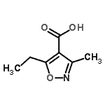 structure of CAS# 69083-54-1, 5-Ethyl-3-methyl-1,2-oxazole-4-carboxylic acid;5-ethyl-3-methyl-4-isoxazolecarboxylic acid;5-ethyl-3-methylisoxazole-4-carboxylic acid;5-Ethyl-3-methyl-isoxazole-4-carboxylic acid