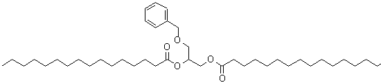 结构式 CAS# 69176-47-2, 3-(苄氧基)-1,2-丙烷二基二(十六烷酸)酯