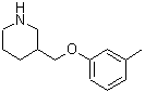 structure of CAS# 693764-34-0, 3-[(3-Methylphenoxy)methyl]piperidine;3-((m-tolyloxy)methyl)piperidine;3-[(3-Methylphenoxy)methyl]piperidine;3-m-Tolyloxymethyl-piperidine