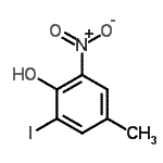 structure of CAS# 69492-91-7, 2-Iodo-4-methyl-6-nitrophenol;MFCD00060537
