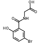 CAS 登录号：69507-30-8， N-(5-溴-2-羟基苯甲酰基)甘氨酸