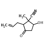 CAS#: 69745-72-8， 2-Allyl-5-hydroxy-1-methyl-3-oxocyclopentanecarbonitrile