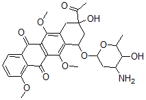CAS#: 69804-37-1， 8-Acetyl-10-((3-Amino-2,3,6-Trideoxy-alpha-L-Lyxo-Hexopyranosyl)Oxy)-7,8,9,10-Tetrahydro-8-Hydroxy-1,6,11-Trimethoxy-(8S-cis)-5,12-Naphthacenedione