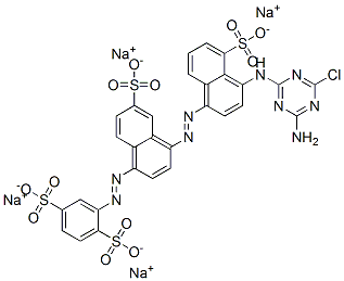 CAS#: 70161-17-0， Tetrasodium 2-[[4-[[4-[(4-Amino-6-Chloro-1,3,5-Triazin-2-Yl)Amino]-5-Sulphonato-1-Naphthyl]Azo]-6-Sulphonato-1-Naphthyl]Azo]Benzene-1,4-Disulphonate