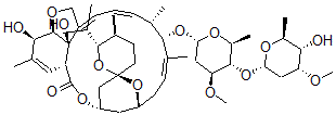 structure of CAS# 70209-81-3, 5-O-Demethyl-25-De(1-Methylpropyl)-22,23-Dihydro-25-(1-Methylethyl)-Avermectin A1a;Avermectin A(Sub 1A), 5-O-Demethyl-25-De(1-Methylpropyl)-22,23-Dihydro-25-(1-Methylethyl)-;Avermectin A1a, 5-O-Demethyl-25-De(1-Methylpropyl)-22,23-Dihydro-25-(1-Methylethyl)-;Avermectin H2b1b