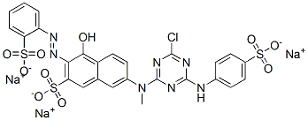 CAS#: 70210-43-4， Trisodium 7-[[4-Chloro-6-[(4-Sulphonatophenyl)Amino]-1,3,5-Triazin-2-Yl]Methylamino]-4-Hydroxy-3-[(2-Sulphonatophenyl)Azo]Naphthalene-2-Sulphonate