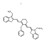 CAS#: 70446-12-7， 3-Ethyl-2-{(E)-2-[(3E)-3-[(2Z)-2-(3-ethyl-1,3-benzothiazol-2(3H)-ylidene)ethylidene]-2-(phenylsulfanyl)-1-cyclohexen-1-yl]vinyl}-1,3-benzothiazol-3-ium iodide