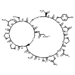 CAS#: 705300-84-1， [(1R,6R,9S,12S,15S,21S,24S,27S,30S,33R,36S,42S,48S,51S,56R)-21,24-Bis(2-amino-2-oxoethyl)-6-carbamoyl-56-(glycylamino)-9-(4-hydroxybenzyl)-51-(hydroxymethyl)-48-isobutyl-27,30-dimethyl-8,11,14,20,23,2 6,29,32,35,41,47,50,53,55-tetradecaoxo-3,4,58,59-tetrathia-7,10,13,19,22,25,28,31,34,40,46,49,52,54-tetradecaazapentacyclo[31.20.7.0<sup>15,19</sup>.0<sup>36,40</sup>.0<sup>42,46</sup>]hexacont-12-yl]acetic acid