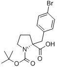 CAS 登录号：706806-75-9， 叔丁氧羰基-(R)-alpha-(4-溴苄基)-脯氨酸