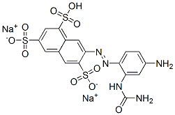 CAS#: 70714-85-1， 7-((4-Amino-2-ureidophenyl)azo)-1,3,6-naphthalenetrisulfonic acid disodium salt