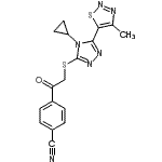CAS#: 710279-69-9， 4-({[4-Cyclopropyl-5-(4-methyl-1,2,3-thiadiazol-5-yl)-4H-1,2,4-triazol-3-yl]sulfanyl}acetyl)benzonitrile