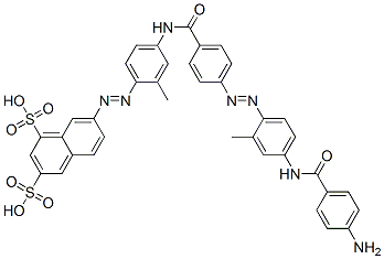 CAS#: 71033-07-3， 7-[[4-[[4-[[4-[(4-Aminobenzoyl)Amino]-2-Methylphenyl]Azo]Benzoyl]Amino]-2-Methylphenyl]Azo]-1,3-Naphthalenedisulfonic Acid