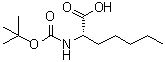 structure of CAS# 71066-01-8, (2S)-2-({[(2-Methyl-2-propanyl)oxy]carbonyl}amino)heptanoic acid;(S)-2-N-Boc-amino-heptanoic acid;(S)-2-tert-Butoxycarbonylamino-heptanoic acid;(S)-2-TERT-BUTOXYCARBONYLAMINO-HEPTANOICACID
