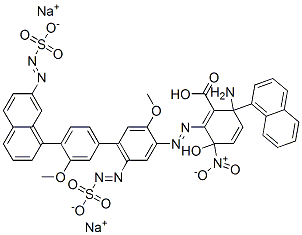 CAS#: 71278-41-6， Disodium Hydrogen 2-[[2-Amino-6-[[3,3'-Dimethoxy-4'-[(1-Naphthyl-6-Sulphonato)Azo][1,1'-Biphenyl]-4-Yl]Azo]-5-Hydroxy-1-Naphthyl-7-Sulphonato]Azo]-5-Nitrobenzoate