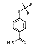 structure of CAS# 713-67-7, 1-{4-[(Trifluoromethyl)sulfanyl]phenyl}ethanone;1-(4-((trifluoromethyl)thio)phenyl)ethanone;1-(4-(trifluoromethylthio)phenyl)ethanone;1-acetyl-4-(trifluoromethylthio)benzene