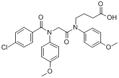 CAS 登录号:71455-75-9, N-(N-(4-氯苯甲酰基)-2-(对甲氧苯胺基)乙酰基)-4-(对甲氧苯胺基)丁酸