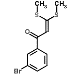 structure of CAS# 71504-03-5, 1-(3-Bromophenyl)-3,3-bis(methylsulfanyl)-2-propen-1-one;1-(3-bromophenyl)-3,3-bis(methylsulfanyl)-2-propen-1-one;1-(3-bromophenyl)-3,3-bis(methylsulfanyl)prop-2-en-1-one;1-(3-Bromo-phenyl)-3,3-bis-methylsulfanyl-propenon