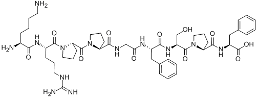 结构式 CAS# 71800-36-7, 1-9-胰激肽