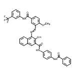 CAS#: 71872-63-4， N-[4-(Benzoylamino)phenyl]-3-hydroxy-4-[(2-methoxy-5-{[3-(trifluoromethyl)phenyl]carbamoyl}phenyl)diazenyl]-2-naphthamide