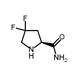 structure of CAS# 719267-96-6, 4,4-Difluoro-L-prolinamide;(2S)-4,4-Difluoropyrrolidine-2-carboxamide;(S)-4,4-difluoropyrrolidine-2-carboxamide