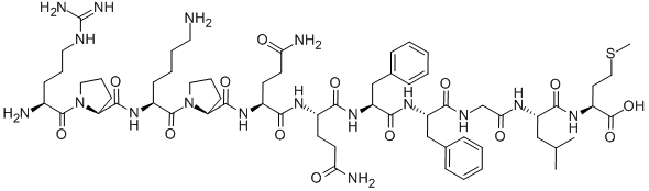 structure of CAS# 71977-09-8, 11-L-Methionine-Substance P;H-ARG-PRO-LYS-PRO-GLN-GLN-PHE-PHE-GLY-LEU-MET-OH;ARG-PRO-LYS-PRO-GLN-GLN-PHE-PHE-GLY-LEU-MET;SUBSTANCE P (FREE ACID)