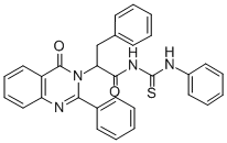 CAS 登录号:72045-80-8, 2-(4-氧代-2-苯基喹唑啉-3-基)-3-苯基-N-(苯基硫代氨基甲酰)丙酰胺