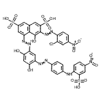 CAS#: 72139-01-6， 3-[(2-Chloro-4-nitrophenyl)diazenyl]-5-{[2,4-dihydroxy-5-({4-[(4-nitro-2-sulfophenyl)amino]phenyl}diazenyl)phenyl]diazenyl}-4-hydroxy-2,7-naphthalenedisulfonic acid