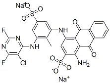 CAS#: 72139-17-4， Disodium 1-Amino-4-[[3-[(5-Chloro-2,6-Difluoropyrimidin-4-Yl)Amino]-2-Methyl-5-Sulfonatophenyl]Amino]-9,10-Dioxoanthracene-2-Sulfonate