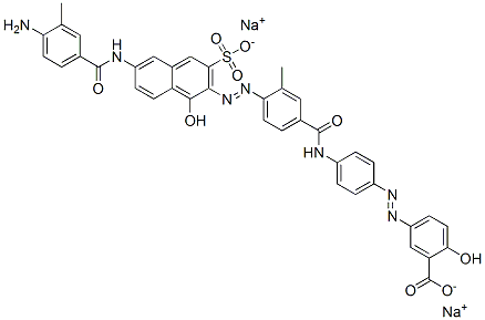 CAS 登录号：72152-67-1， 二钠(3E)-3-[[4-[[4-[(2Z)-2-[6-[(4-氨基-3-甲基苯甲酰)氨基]-1-氧代-3-磺酸萘-2-亚基]肼基]-3-甲基苯甲酰]氨基]苯基]亚肼基]-6-氧代环己-1,4-二烯-1-羧酸盐